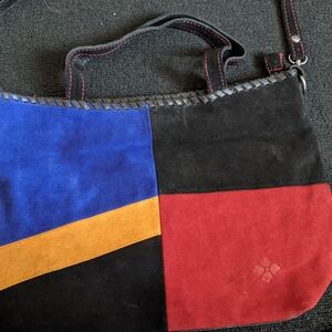 Colorful Patchwork Suede Bag